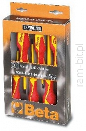 BETA 1273MQ/D6 Komplet 6 Wkrętaków płasko/krzyżowych w izolacji do 1000V