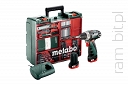 METABO PowerMaxx BS Basic Set ( 600080880 )  Wiertarko-Wkrętarka akumulatorowa 12V ( 2 x Akumulator 2,0Ah + Ładowarka )