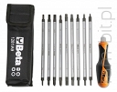 BETA 1281BG/A9 Komplet 9 grotów dwustronnych i rękojeści w pokrowcu 1/4''