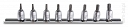 BETA 900TX/SB8 Komplet  8  nasadek z końcówką trzpieniową profil TORX® 1/4''