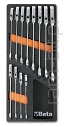 BETA M46 Komplet 12 Kluczy płasko/oczkowy z mechanizmem zapadkowym, z przegubem