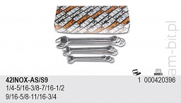 BETA 42INOX-AS/S9 Komplet 9 Kluczy płasko/oczkowych 
