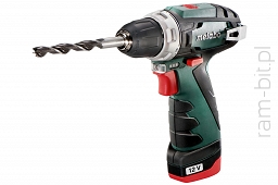 METABO PowerMaxx BS Basic ( 600080500 )  Wiertarko-Wkrętarka akumulatorowa 12V ( 2 x Akumulator 2,0Ah + Ładowarka )