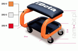 BETA 2252 Taboret na kółkach Szary 