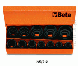 BETA 720/C12 Komplet 12 nasadek udarowych w pudełku metalowym 1/2"