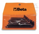 BETA 97BTX/B8 Komplet 8 kluczy trzpieniowych kątowych z końcówką kulistą, profil Torx