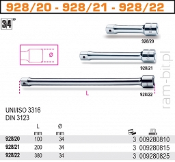 BETA 928/20 928/21 - 928/22  Przedłużacze 3/4''